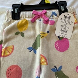 Wonder Nation Kids Fruit Print Casual Bottoms - Cream, Pink, Yellow, Green